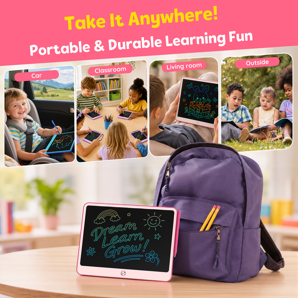 Bravokids 10" LCD writing tablet for Kids, Electronic Drawing Tablet Drawing Pad for Kids, Doodle Board as Educational and Learning Toys Birthday Gifts for Girls and Boys 3 4 5 6. 2 Pack