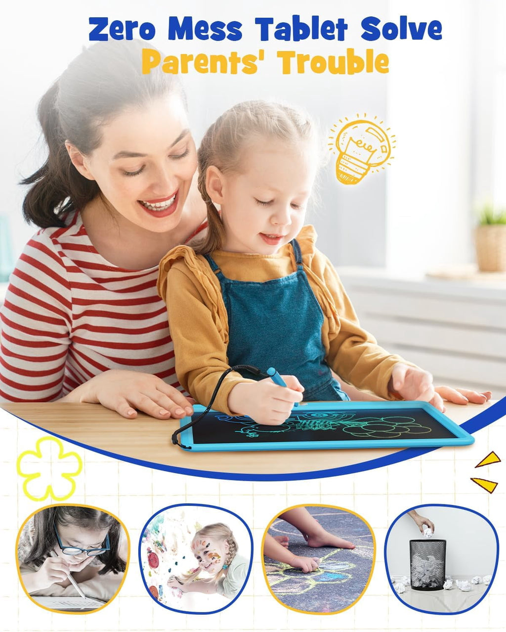 Bravokids 10" LCD writing tablet for Kids, Electronic Drawing Tablet Drawing Pad for Kids, Doodle Board as Educational and Learning Toys Birthday Gifts for Girls and Boys 3 4 5 6. 2 Pack