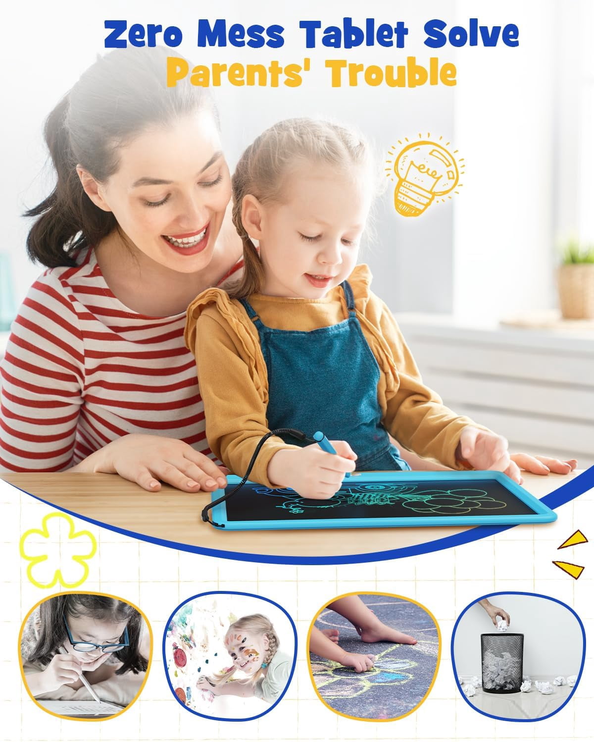 Bravokids 10" LCD writing tablet for Kids, Electronic Drawing Tablet Drawing Pad for Kids, Doodle Board as Educational and Learning Toys Birthday Gifts for Girls and Boys 3 4 5 6. 2 Pack