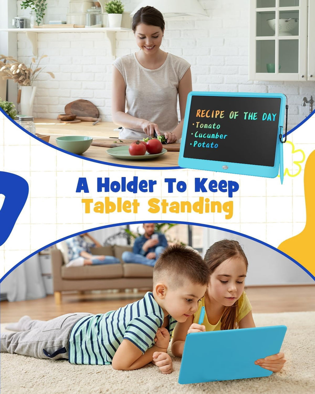 Bravokids 10" LCD writing tablet for Kids, Electronic Drawing Tablet Drawing Pad for Kids, Doodle Board as Educational and Learning Toys Birthday Gifts for Girls and Boys 3 4 5 6. 2 Pack