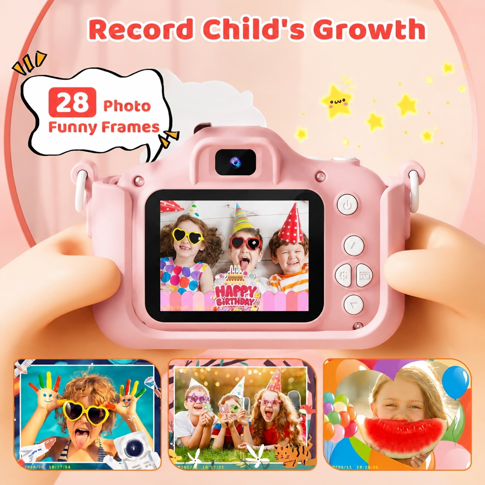 Bravokids Kids Camera, Unicorn Toddler 1080P Digital Camera with 32GB SD Card, Birthday Gift for Girls Age 3-8
