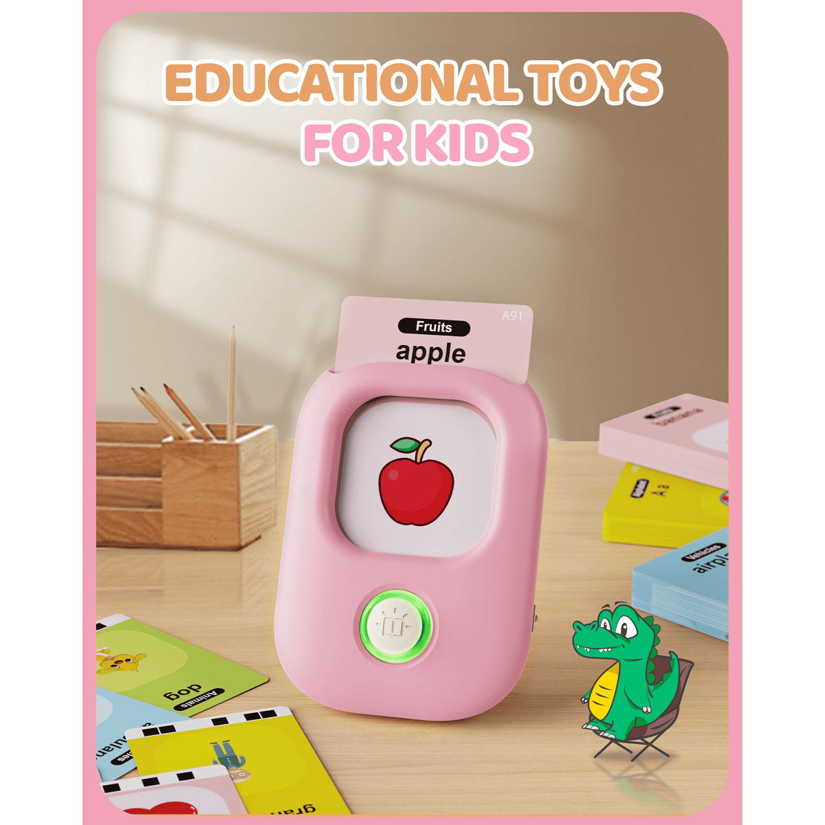 Bravokids Talking Flash Cards, Montessori-Inspired Learning System for Toddlers 1-4, Play, Learn, and Explore with 224 Words