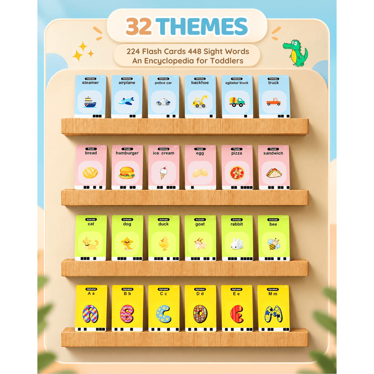 Bravokids Talking Flash Cards, Montessori-Inspired Learning System for Toddlers 1-4, Play, Learn, and Explore with 224 Words