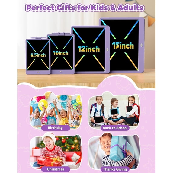 Bravokids 10" LCD writing tablet for Kids, Electronic Drawing Tablet Drawing Pad for Kids, Doodle Board as Educational and Learning Toys Birthday Gifts for Girls and Boys 3 4 5 6. 2 Pack