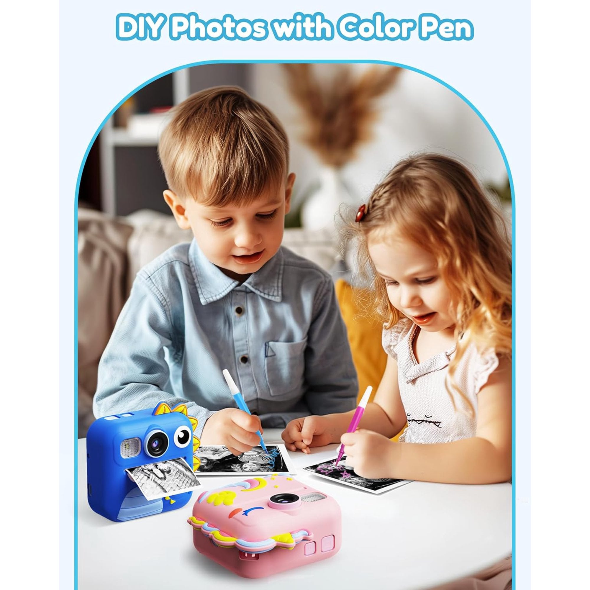Bravokids Kids Camera Instant Print, 1080P HD Digital Video Camera, Birthday Christmas Gift for Girls and Boys