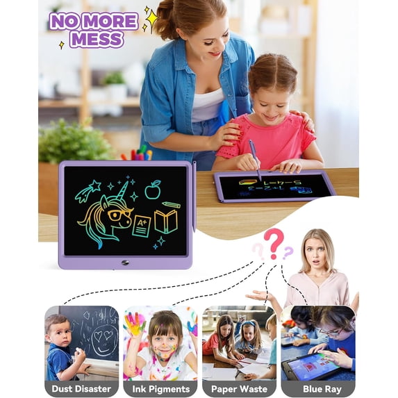 Bravokids 10" LCD writing tablet for Kids, Electronic Drawing Tablet Drawing Pad for Kids, Doodle Board as Educational and Learning Toys Birthday Gifts for Girls and Boys 3 4 5 6. 2 Pack
