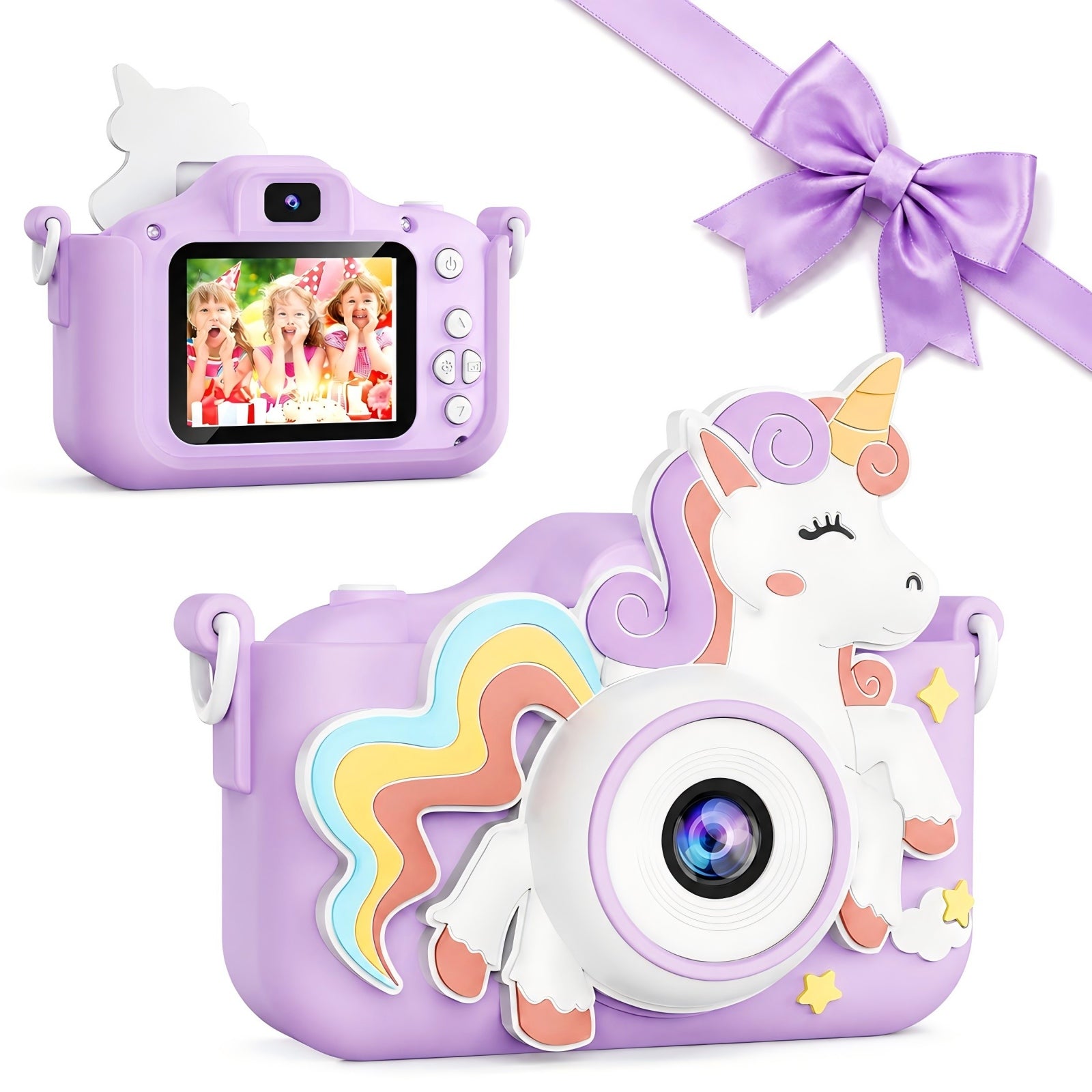 Bravokids Kids Camera, Unicorn Toddler 1080P Digital Camera with 32GB SD Card, Birthday Gift for Girls Age 3-8