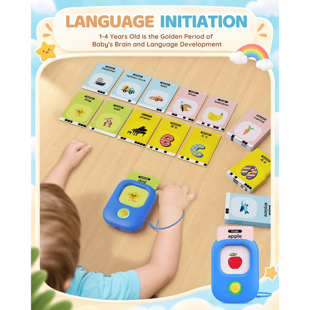 Bravokids Talking Flash Cards, Montessori-Inspired Learning System for Toddlers 1-4, Play, Learn, and Explore with 224 Words