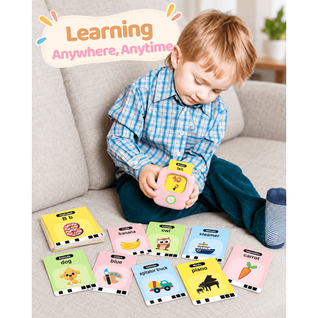 Bravokids Talking Flash Cards, Montessori-Inspired Learning System for Toddlers 1-4, Play, Learn, and Explore with 224 Words