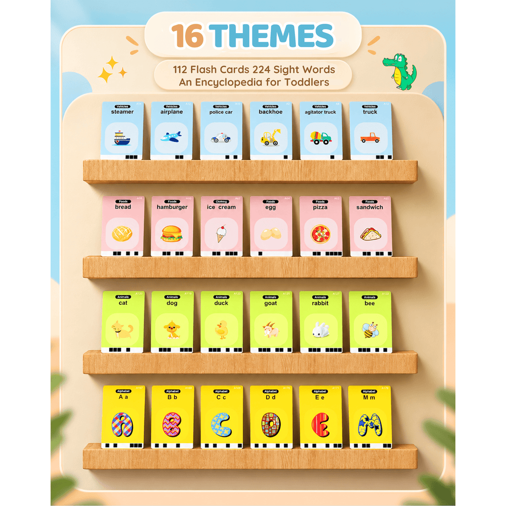 Bravokids Talking Flash Cards, Montessori-Inspired Learning System for Toddlers 1-4, Play, Learn, and Explore with 224 Words