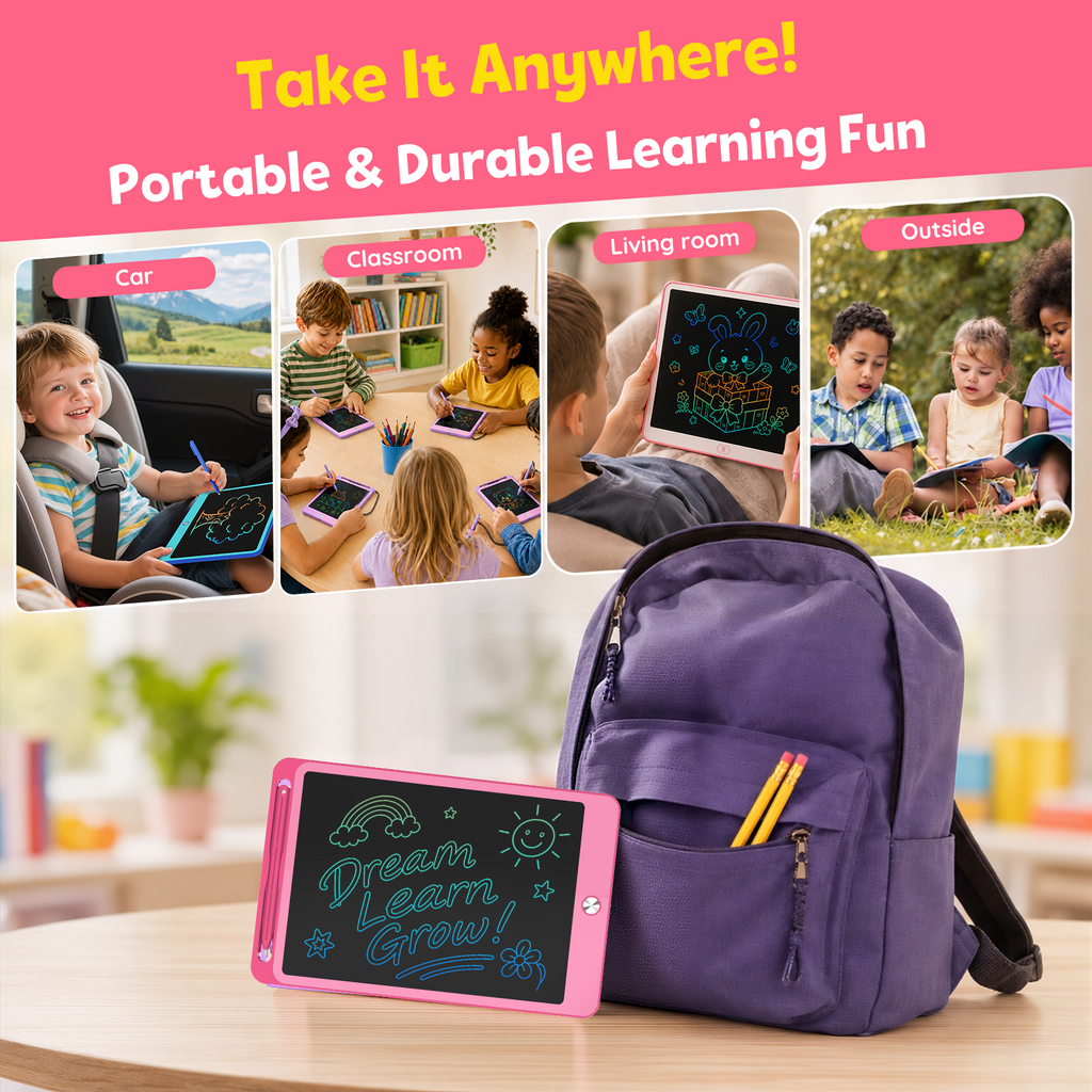 Bravokids 10" LCD writing tablet for Kids, Electronic Drawing Tablet Drawing Pad for Kids, Doodle Board as Educational and Learning Toys Birthday Gifts for Girls and Boys 3 4 5 6. 2 Pack