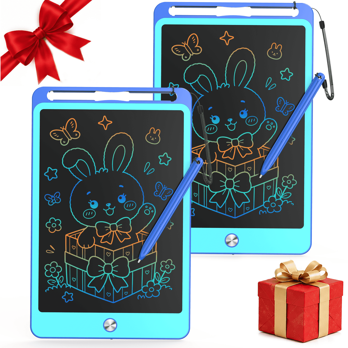 Bravokids 10" LCD writing tablet for Kids, Electronic Drawing Tablet Drawing Pad for Kids, Doodle Board as Educational and Learning Toys Birthday Gifts for Girls and Boys 3 4 5 6. 2 Pack