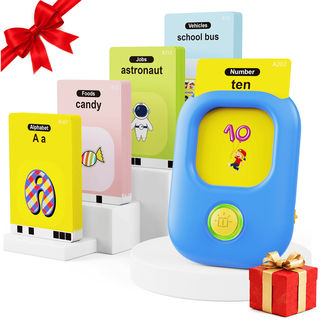 Bravokids Talking Flash Cards, Montessori-Inspired Learning System for Toddlers 1-4, Play, Learn, and Explore with 224 Words