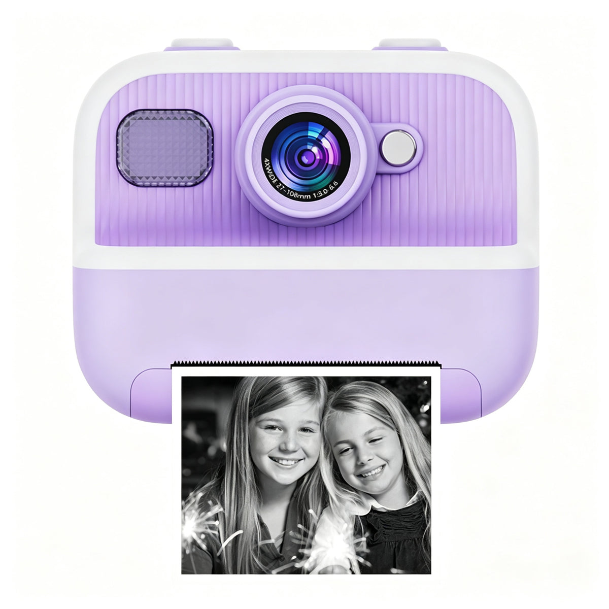 Bravokids Instant Print Camera for Kids, Dual Front and Rear Kids Cameras, 1080p HD Video Recording, Birthday Gift for Girls Aged 3-10