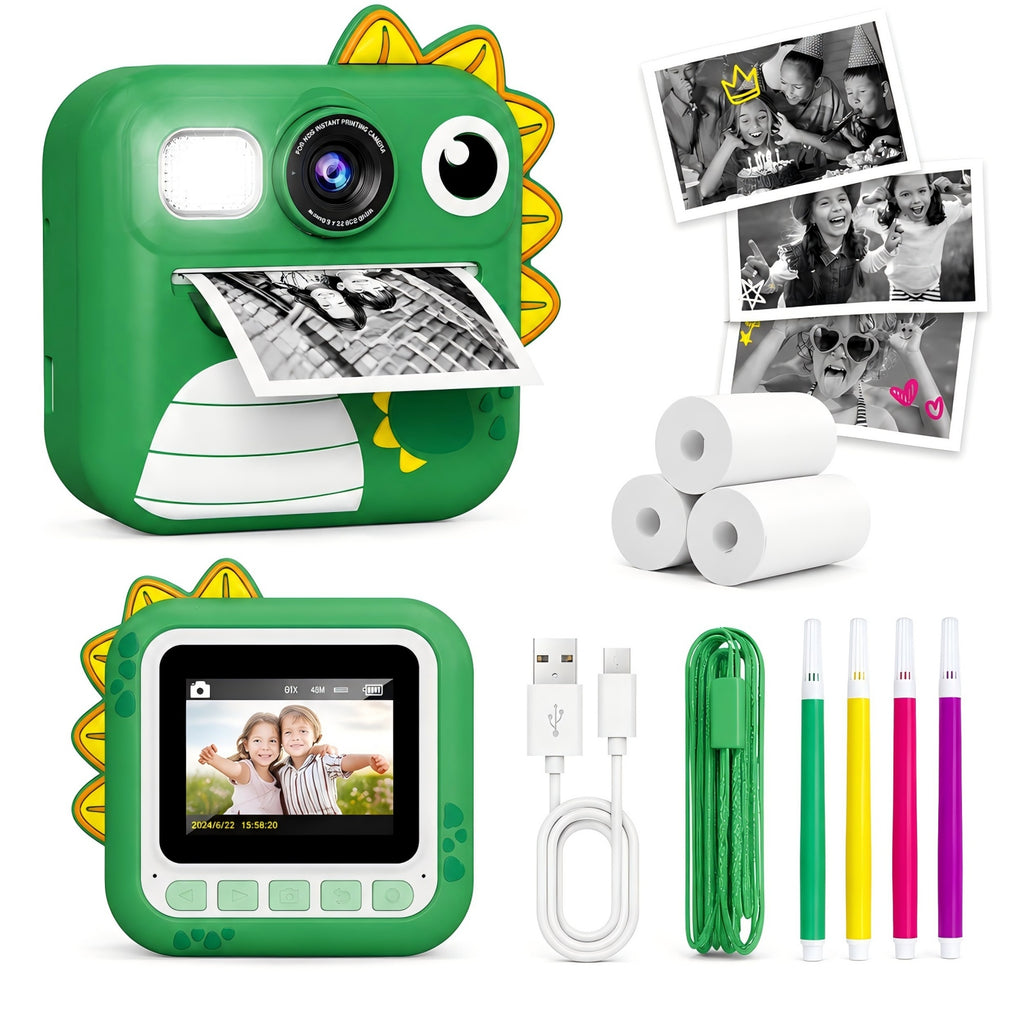 Bravokids Kids Camera Instant Print, 1080P HD Digital Video Camera, Birthday Christmas Gift for Girls and Boys