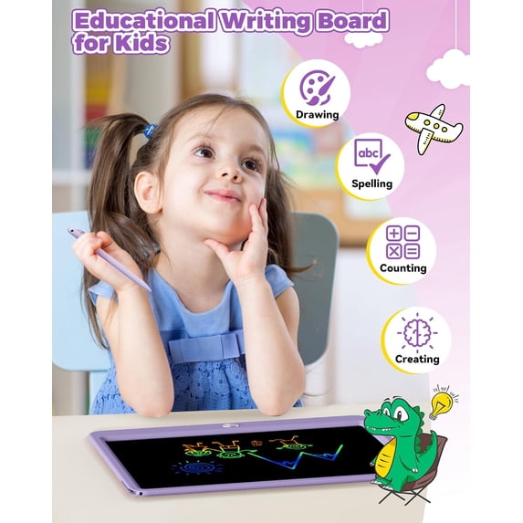Bravokids 10" LCD writing tablet for Kids, Electronic Drawing Tablet Drawing Pad for Kids, Doodle Board as Educational and Learning Toys Birthday Gifts for Girls and Boys 3 4 5 6. 2 Pack