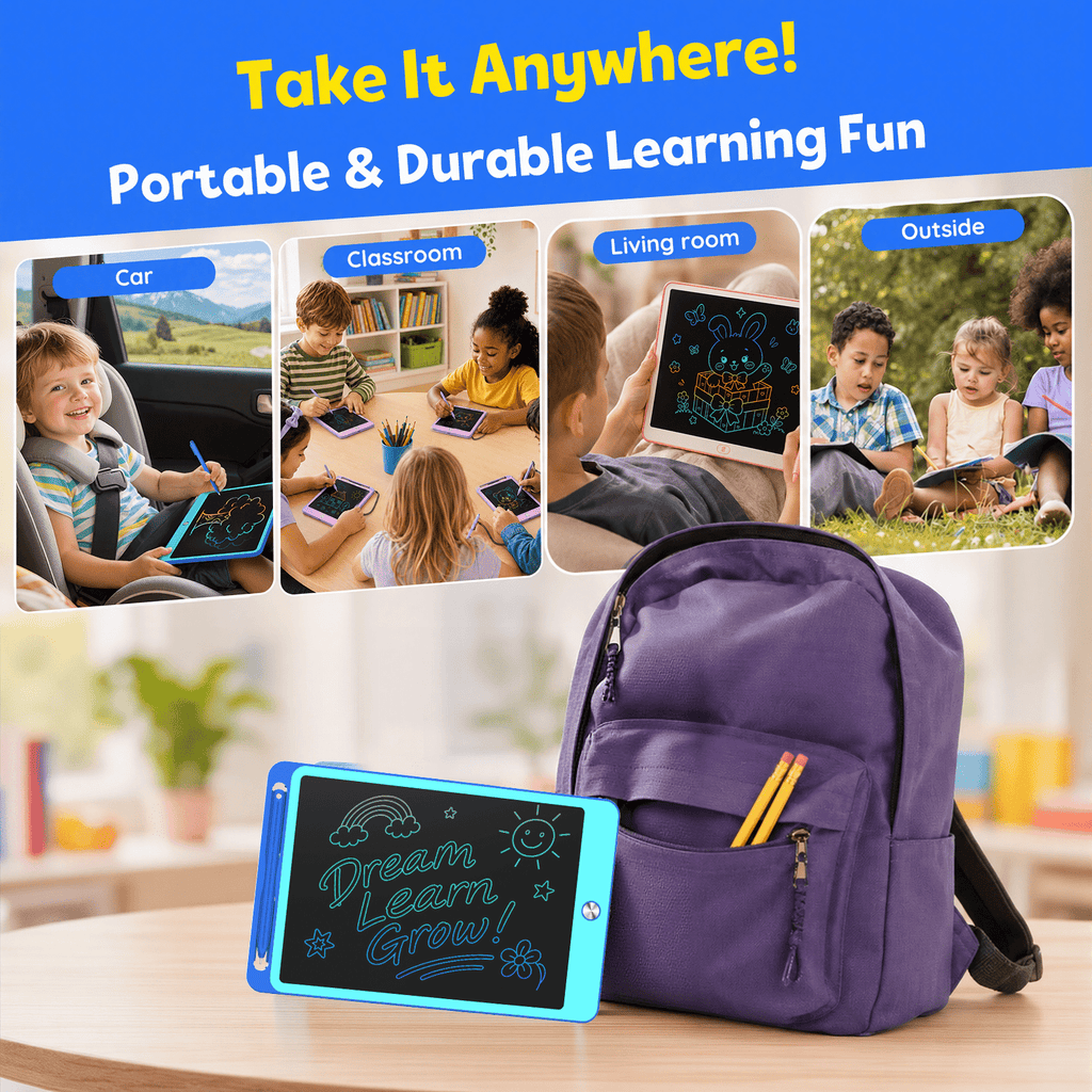 Bravokids 10" LCD writing tablet for Kids, Electronic Drawing Tablet Drawing Pad for Kids, Doodle Board as Educational and Learning Toys Birthday Gifts for Girls and Boys 3 4 5 6. 2 Pack