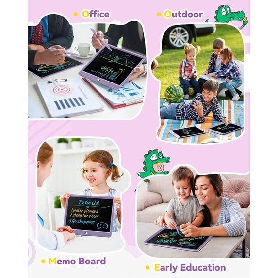 Bravokids 10" LCD writing tablet for Kids, Electronic Drawing Tablet Drawing Pad for Kids, Doodle Board as Educational and Learning Toys Birthday Gifts for Girls and Boys 3 4 5 6. 2 Pack