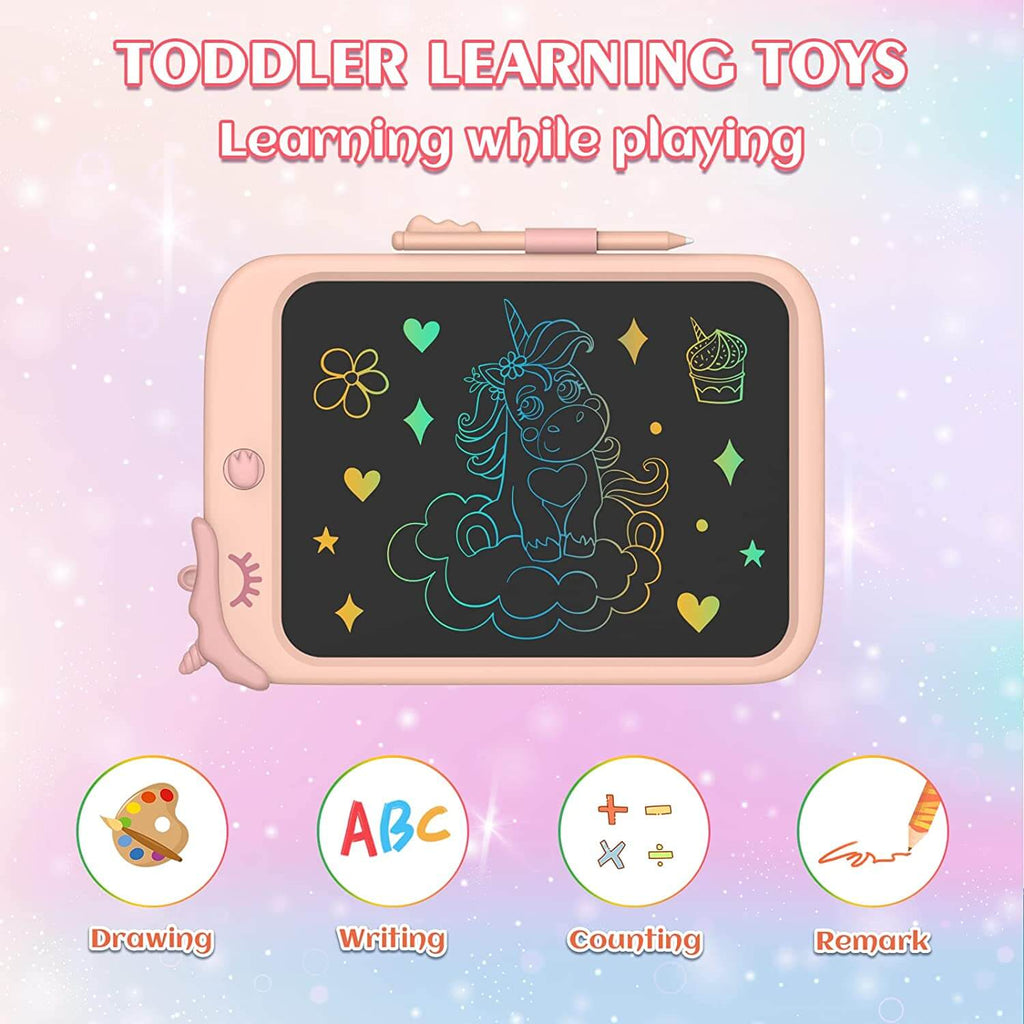 Toddler Girl Unicorn Toys 10" LCD Writing Tablet Kids Doodle Board