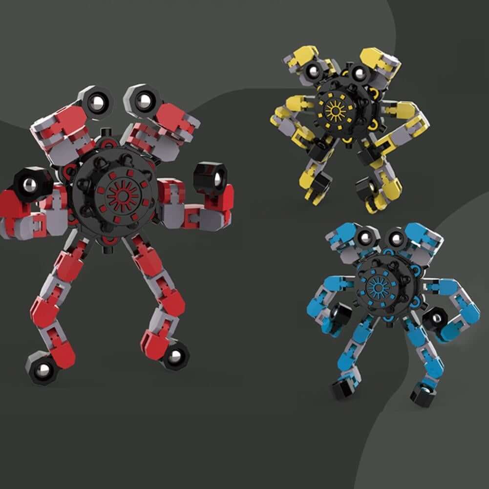 3PCS Transformable Chain Robot Toy DIY Deformation Robot Fingertip