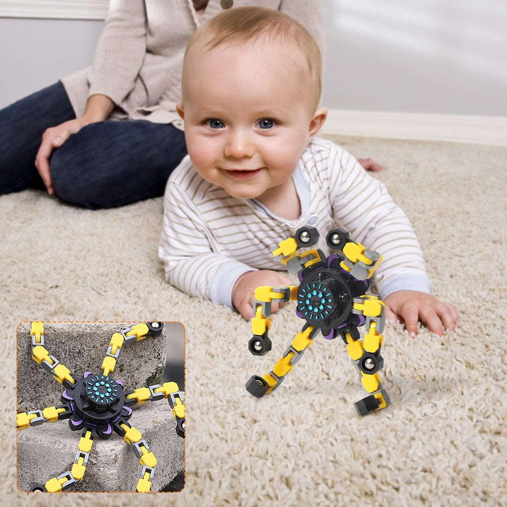 3PCS Transformable Chain Robot Toy DIY Deformation Robot Fingertip