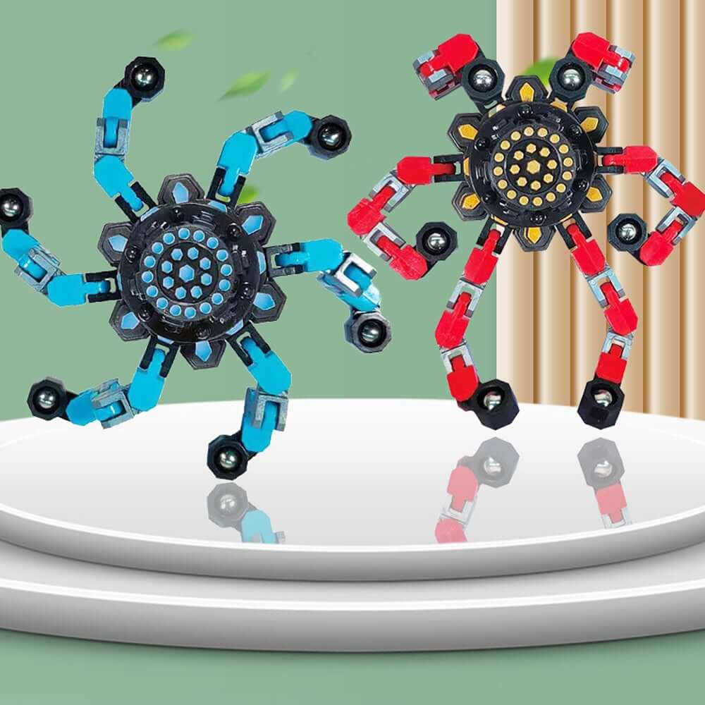 3PCS Transformable Chain Robot Toy DIY Deformation Robot Fingertip