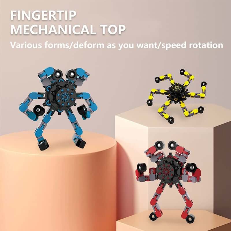 3PCS Transformable Chain Robot Toy DIY Deformation Robot Fingertip