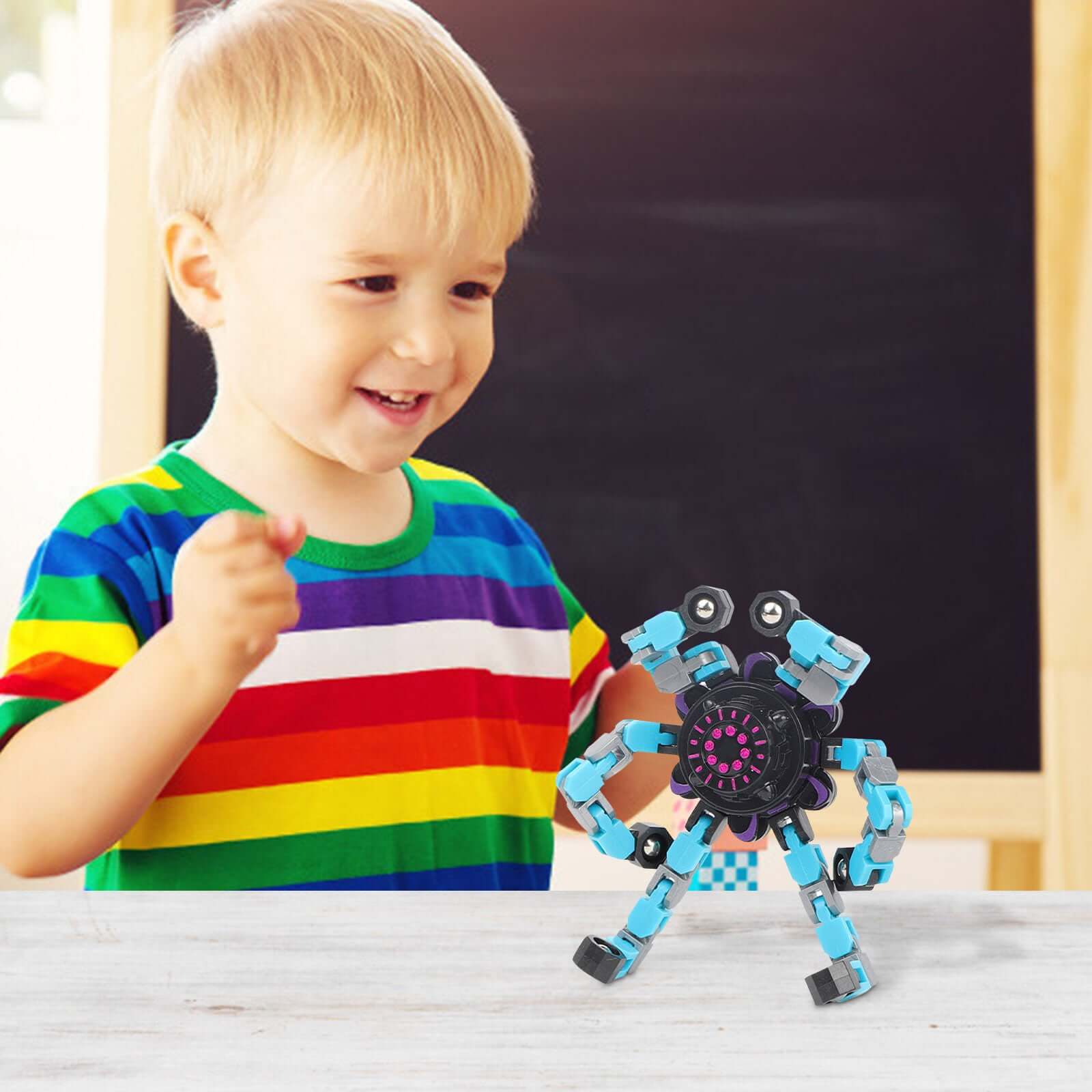 3PCS Transformable Chain Robot Toy DIY Deformation Robot Fingertip