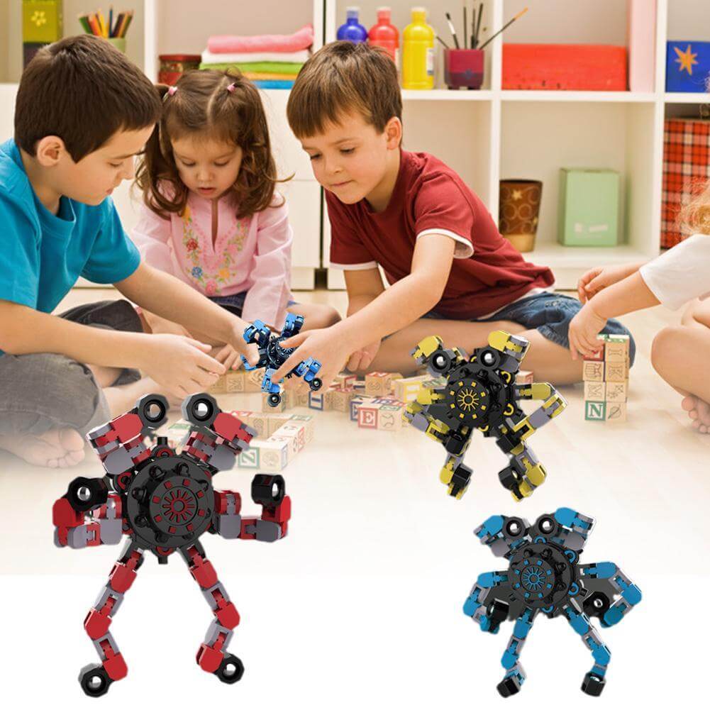 3PCS Transformable Chain Robot Toy DIY Deformation Robot Fingertip