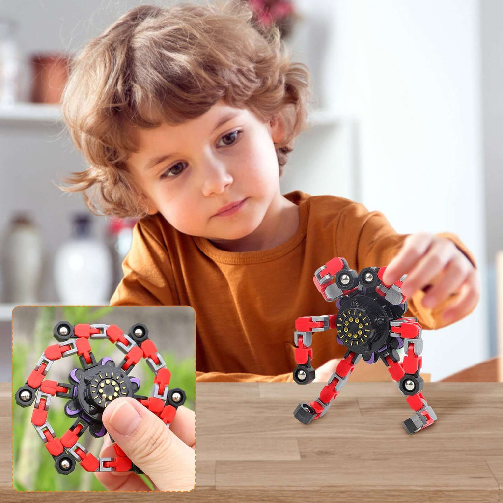 3PCS Transformable Chain Robot Toy DIY Deformation Robot Fingertip