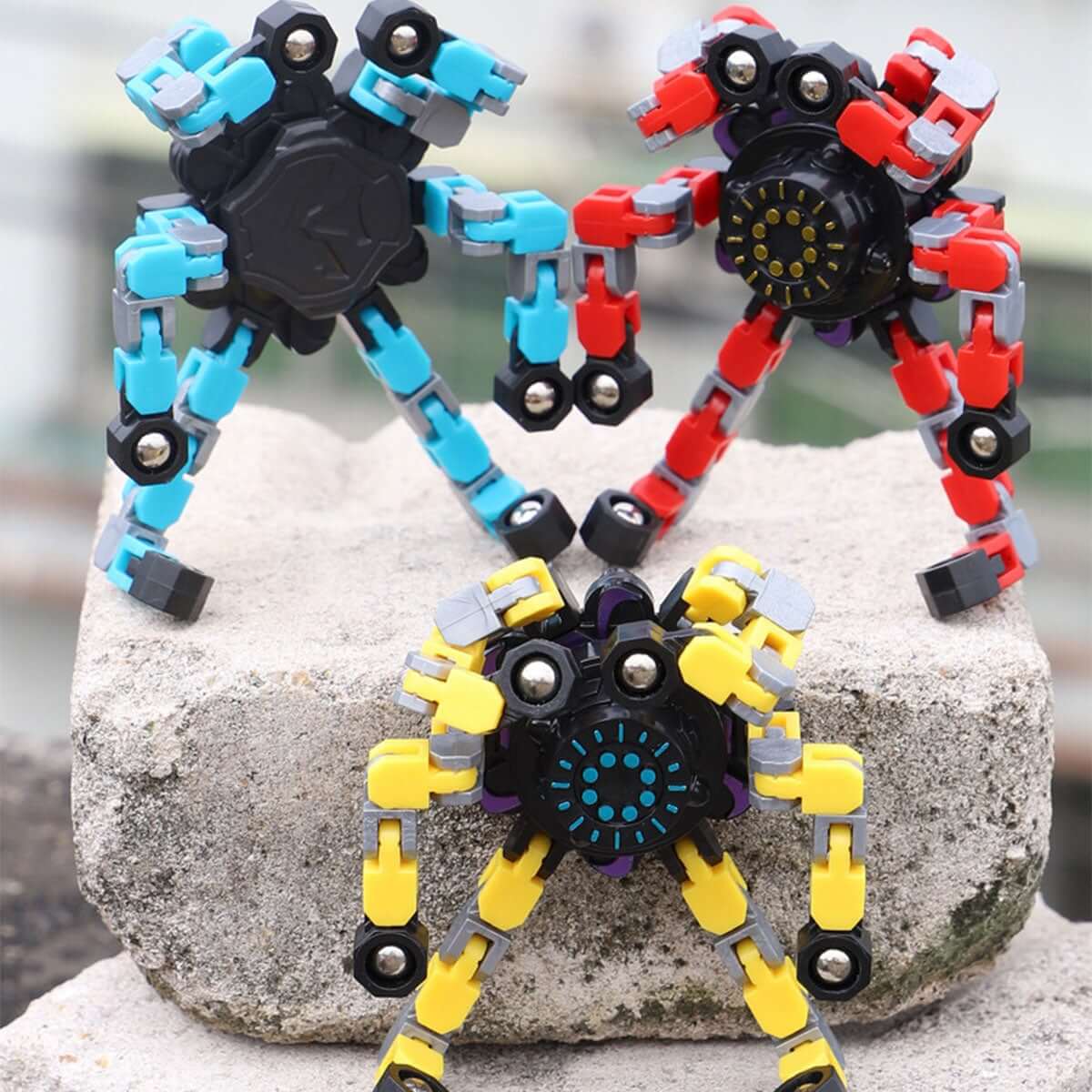 3PCS Transformable Chain Robot Toy DIY Deformation Robot Fingertip
