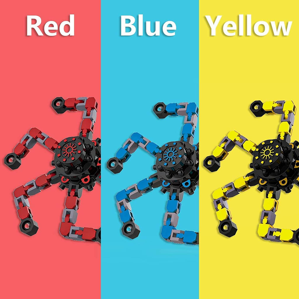 3PCS Transformable Chain Robot Toy DIY Deformation Robot Fingertip