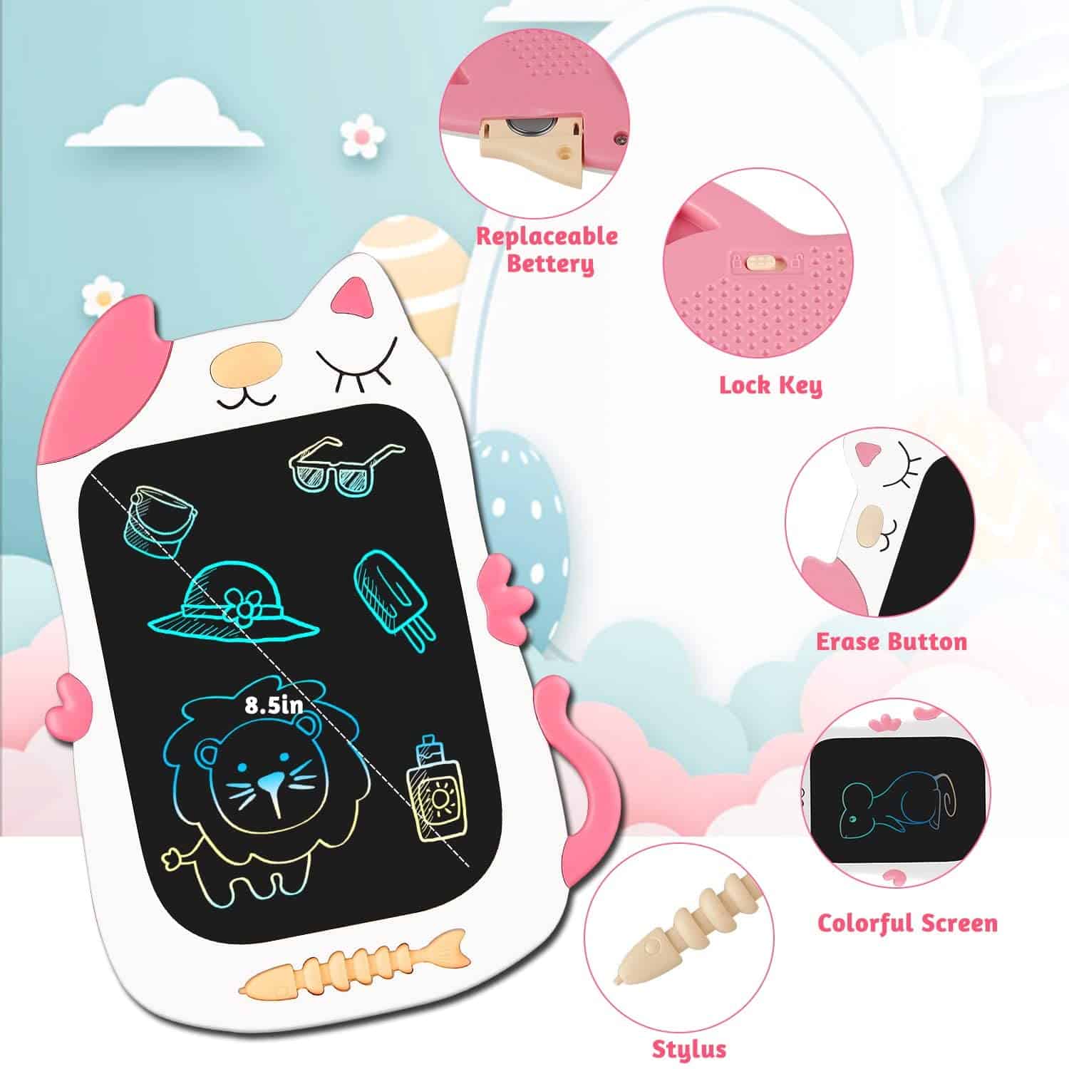 8.5 Inch Writing Tablet Cat Drawing Board