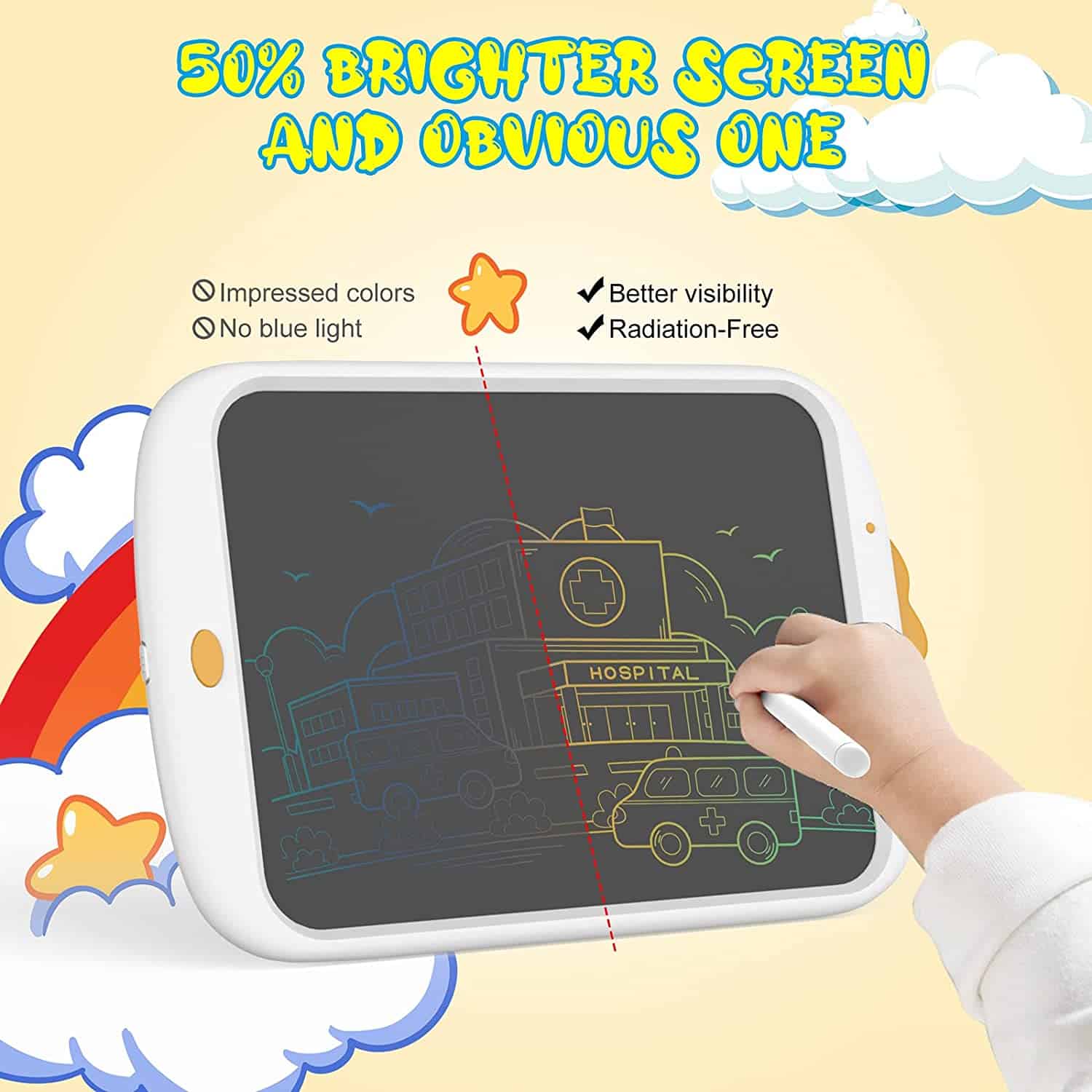Colorful Magnetic Drawing Board LCD Writing Tablet - Bravokidstoys